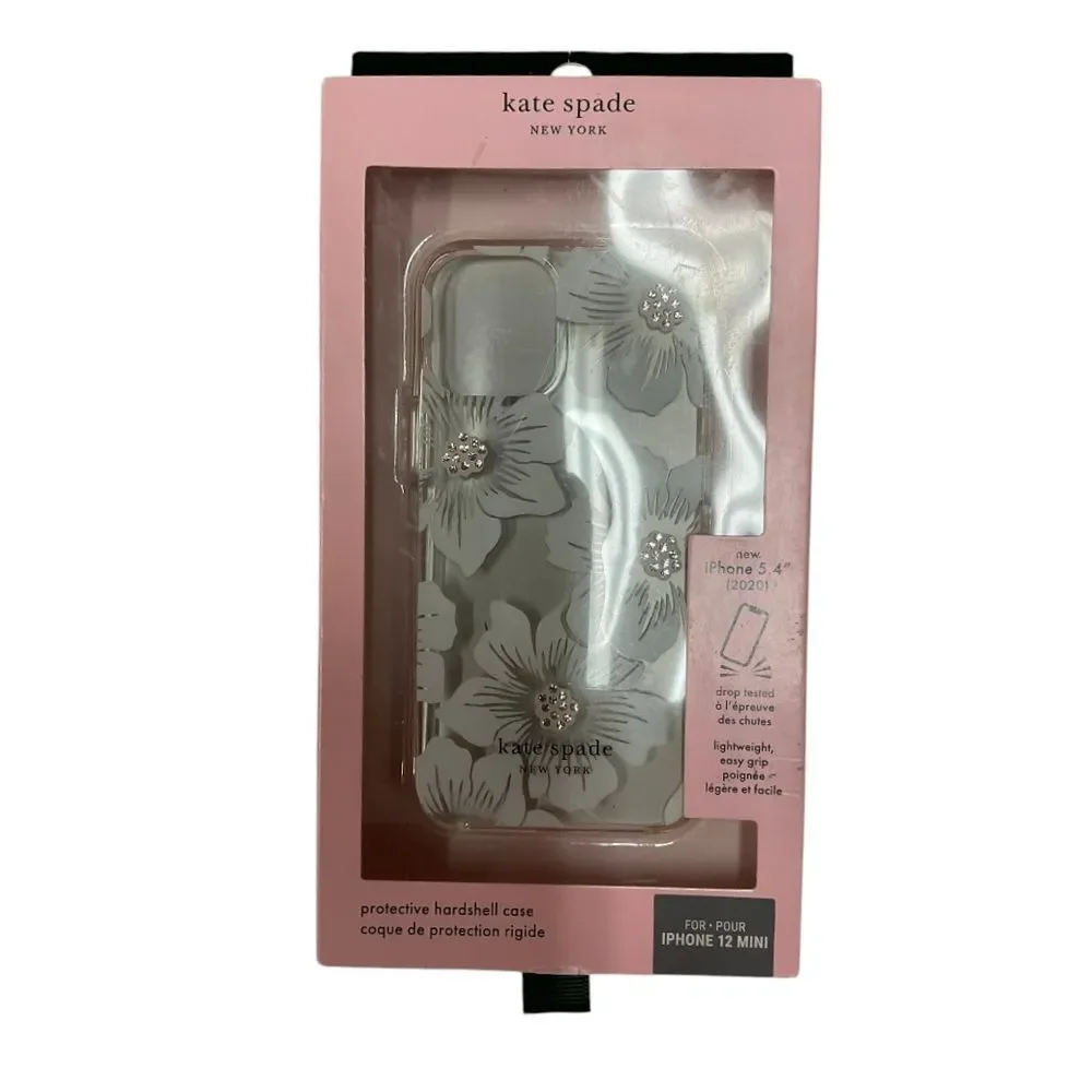 Kate Spade Floral Crystal Phone Case Protective Hardshell iPhone 12‎ Mini & 5.4